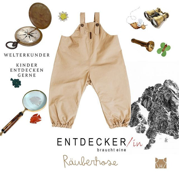 Matschhose Bio Baumwolle/ wasserabweisende Latzhose / Sand